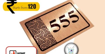 Steel, Brass, Acrylic Room & Door Number Plates in Andhra Pradesh Door Delivery by artsNprints.com