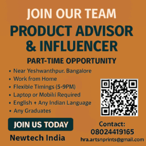 Part time jobs near Yeshwanthpur for freshers