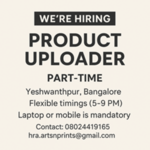Part time jobs near Yeshwanthpur for freshers